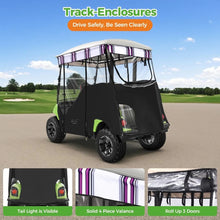 Load image into Gallery viewer, 3-Sided Track Style Striped Golf Cart Enclosure for Yamaha G29 (Drive) – 2 Passenger Weather Cover
