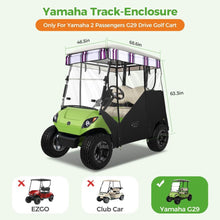 Load image into Gallery viewer, 3-Sided Track Style Striped Golf Cart Enclosure for Yamaha G29 (Drive) – 2 Passenger Weather Cover
