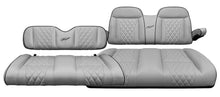 Load image into Gallery viewer, Kozip Aeris Gray Front and Rear Seat Cushion Set with Black Piping &amp; Gray Diamond Stitching for EZGO RXV/TXT
