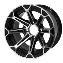 Load image into Gallery viewer, SGC 20x10-12 IRONCLAD All-Terrain Golf Cart Tires &amp; 12" FANG Machined Black Aluminum Wheels