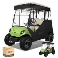 3-Sided Track Style Black Golf Cart Enclosure for Yamaha G29 (Drive) – 2 Passenger Weather Cover