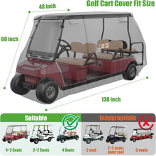 Load image into Gallery viewer, Black 6 Passenger Waterproof Golf Cart Cover – Universal Fit for Yamaha, EZGO &amp; Club Car (420D Oxford Cloth)
