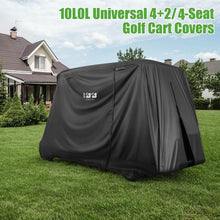 Load image into Gallery viewer, Black 6 Passenger Waterproof Golf Cart Cover – Universal Fit for Yamaha, EZGO &amp; Club Car (420D Oxford Cloth)