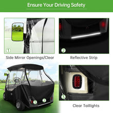Load image into Gallery viewer, 4 Passenger Black &amp; Red Golf Cart Enclosure for Club Car DS – 4-Sided Weather Protection