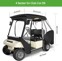 Load image into Gallery viewer, 4 Passenger Black &amp; Red Golf Cart Enclosure for Club Car DS – 4-Sided Weather Protection