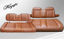 Load image into Gallery viewer, Kozip Front &amp; Rear Seat Cushion Set for Club Car DS 1982-Up | Brown Diamond Stitch Golf Cart Cushions with Armrests