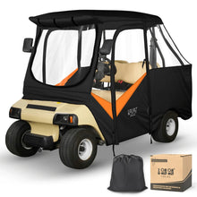 Load image into Gallery viewer, 4 Passenger Black &amp; Orange Golf Cart Enclosure for Club Car DS – 4-Sided Weather Protection