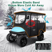 Load image into Gallery viewer, 4 Passenger Black Golf Cart Enclosure for Club Car Precedent – Extended Roof Weather Protection