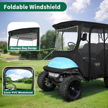 Load image into Gallery viewer, 4 Passenger Black Golf Cart Enclosure for Club Car Precedent – Extended Roof Weather Protection