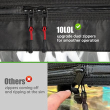Load image into Gallery viewer, 2 Passenger Black Golf Cart Enclosure with 2 Door Zippers for EZGO TXT &amp; RXV – 600D Weather Cover