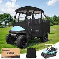 4 Passenger Black Golf Cart Enclosure for Club Car Precedent – All-Weather Waterproof Cover