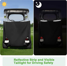 Load image into Gallery viewer, 2 Passenger Khaki &amp; Black Golf Cart Enclosure for EZGO TXT &amp; RXV – 4-Sided Clear Window Weather Cover