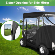Load image into Gallery viewer, 2 Passenger Black Golf Cart Enclosure for EZGO TXT &amp; RXV – 4-Sided Clear Window Weather Cover