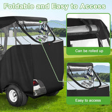 Load image into Gallery viewer, 2 Passenger Beige &amp; Black Golf Cart Enclosure for EZGO TXT &amp; RXV – 4-Sided Clear Window Weather Cover