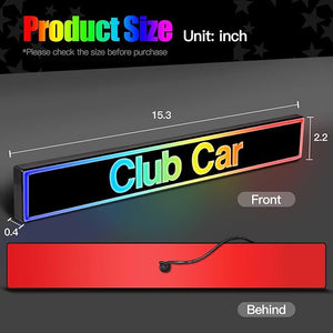 Bluetooth LED RGB Front Name Plate for Club Car DS Golf Cart