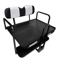 Load image into Gallery viewer, NOMAD Black &amp; White Rear Flip Seat Kit with Matching Front Covers for EZGO RXV Golf Cart