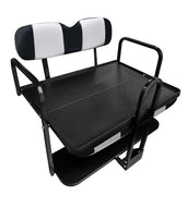 NOMAD Black & White Rear Flip Seat Kit with Matching Front Covers for EZGO TXT/Freedom/Valor Golf Cart