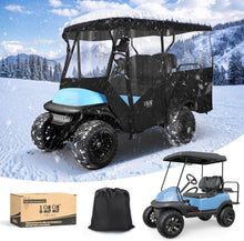 Load image into Gallery viewer, 4 Passenger Black Golf Cart Enclosure – Extended Roof Fit for Yamaha, EZGO &amp; Club Car