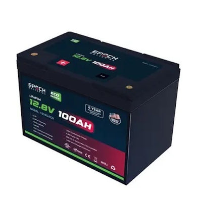 EPOCH 12V 100Ah LiFePO4 Deep Cycle Lithium Battery for RV, Marine, Solar Replacement