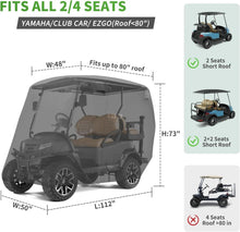 Load image into Gallery viewer, Heavy Duty Gray &amp; Black Golf Cart Cover – All-Weather Protection for 2 &amp; 4 Passenger Carts