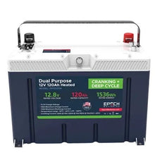 Load image into Gallery viewer, EPOCH 12V 120Ah LiFePO4 Deep Cycle Lithium Battery for RV, Marine, Solar Replacement