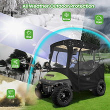 Load image into Gallery viewer, 2 Passenger Black Golf Cart Enclosure &amp; Cover for Club Car DS &amp; Precedent – Waterproof Protection