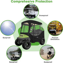 Load image into Gallery viewer, 2 Passenger Black Golf Cart Enclosure &amp; Cover for Club Car DS &amp; Precedent – Waterproof Protection