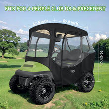 Load image into Gallery viewer, 2 Passenger Black Golf Cart Enclosure &amp; Cover for Club Car DS &amp; Precedent – Waterproof Protection