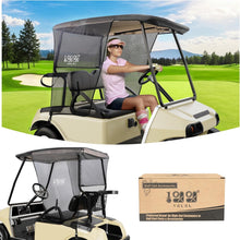 Load image into Gallery viewer, Golf Cart Sun Shade for EZGO TXT &amp; RXV and Club Car DS &amp; Precedent – Black UV &amp; Heat Resistant Curtain