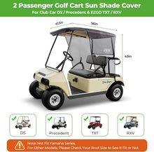 Load image into Gallery viewer, Golf Cart Sun Shade for EZGO TXT &amp; RXV and Club Car DS &amp; Precedent – Black UV &amp; Heat Resistant Curtain