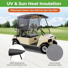 Load image into Gallery viewer, Golf Cart Sun Shade for EZGO TXT &amp; RXV and Club Car DS &amp; Precedent – Black UV &amp; Heat Resistant Curtain