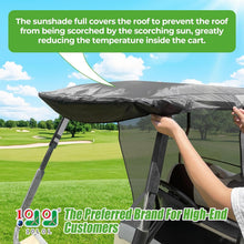 Load image into Gallery viewer, Golf Cart Sun Shade for EZGO TXT &amp; RXV and Club Car DS &amp; Precedent – Beige UV &amp; Heat Resistant Curtain