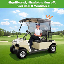 Load image into Gallery viewer, Golf Cart Sun Shade for EZGO TXT &amp; RXV and Club Car DS &amp; Precedent – Black UV &amp; Heat Resistant Curtain