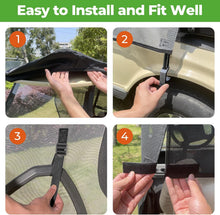 Load image into Gallery viewer, Golf Cart Sun Shade for EZGO TXT &amp; RXV and Club Car DS &amp; Precedent – Beige UV &amp; Heat Resistant Curtain
