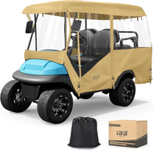 Load image into Gallery viewer, 4 Passenger Khaki Golf Cart Enclosure – Extended Roof Fit for Yamaha, EZGO &amp; Club Car with Explosion-Proof Zipper