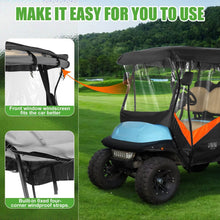 Load image into Gallery viewer, 4 Passenger Black Golf Cart Enclosure – Extended Roof Fit for Yamaha, EZGO &amp; Club Car with Explosion-Proof Zipper