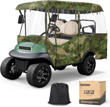 Load image into Gallery viewer, 4 Passenger Camo Golf Cart Enclosure – Extended Roof Fit for Yamaha, EZGO &amp; Club Car with Explosion-Proof Zipper