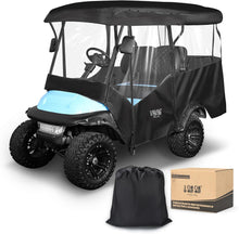 Load image into Gallery viewer, 4 Passenger Black Golf Cart Enclosure – Extended Roof Fit for Yamaha, EZGO &amp; Club Car with Explosion-Proof Zipper