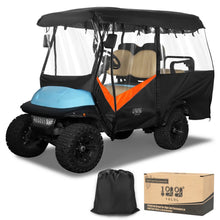 Load image into Gallery viewer, 4 Passenger Black &amp; Orange Golf Cart Enclosure – Extended Roof Fit for Yamaha, EZGO &amp; Club Car with Explosion-Proof Zipper