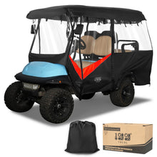 Load image into Gallery viewer, 4 Passenger Black &amp; Red Golf Cart Enclosure – Extended Roof Fit for Yamaha, EZGO &amp; Club Car with Explosion-Proof Zipper