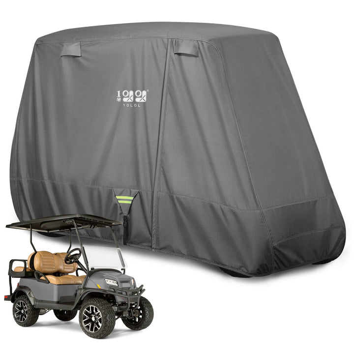 Gray Golf Cart Cover for Extended Roof – Yamaha, EZGO & Club Car (2, 4 & 4+2 Passenger)
