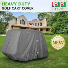 Load image into Gallery viewer, Gray Golf Cart Cover for Extended Roof – Yamaha, EZGO &amp; Club Car (2, 4 &amp; 4+2 Passenger)