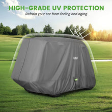 Load image into Gallery viewer, Gray Golf Cart Cover for Extended Roof – Yamaha, EZGO &amp; Club Car (2, 4 &amp; 4+2 Passenger)