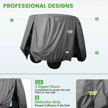 Load image into Gallery viewer, Gray Golf Cart Cover for Extended Roof – Yamaha, EZGO &amp; Club Car (2, 4 &amp; 4+2 Passenger)