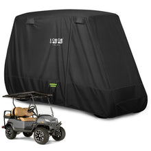 Load image into Gallery viewer, Black Golf Cart Cover for Extended Roof – Yamaha, EZGO &amp; Club Car (2, 4 &amp; 4+2 Passenger)