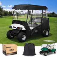 Black Golf Cart Enclosure – All-Weather Protection for Club Car & EZGO 2-Passenger Carts
