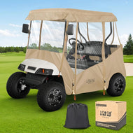 Khaki Golf Cart Enclosure – All-Weather Protection for Club Car & EZGO 2-Passenger Carts