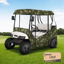 Load image into Gallery viewer, Camo Golf Cart Enclosure – All-Weather Protection for Club Car &amp; EZGO 2-Passenger Carts