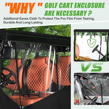 Load image into Gallery viewer, 6/4+2 Passenger Black Golf Cart Enclosure – 600D Waterproof Cover for Yamaha, EZGO &amp; Club Car (138” Roof)