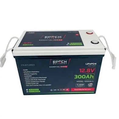 EPOCH 12V 300Ah LiFePO4 Deep Cycle Lithium Battery for RV, Marine, Solar Replacement